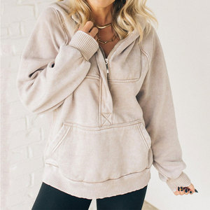 Sudadera con Capucha para Mujer, Diseño Moderno, Precio al por Mayor, Tela Ligera, Estilo Casual, Lavado Ácido - Product Image 1