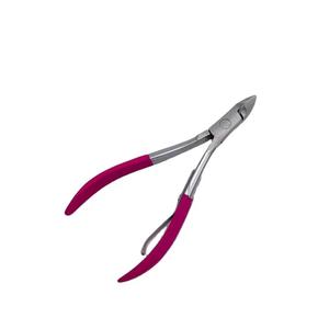 Coupe-ongles en acier inoxydable, lame plate et pointue, durable, pour les doigts, usage adulte, style simple, poignée rose - Product Image 1
