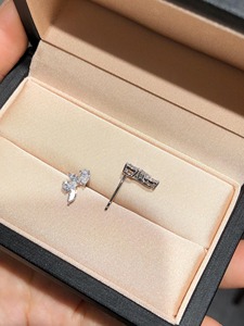 Boucles d'oreilles en diamant de laboratoire en forme de poire, or blanc massif 14 carats, boucles d'oreilles convertibles en diamant pour femmes, bijoux minimalistes - Product Image 2