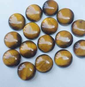 Ojo de Tigre Dorado Pulido, Cabujón Redondo Natural de 20mm con Cambio de Color, Piedra Suelta para Fabricación de Joyas, Venta al por Mayor de Fábrica - Product Image 6