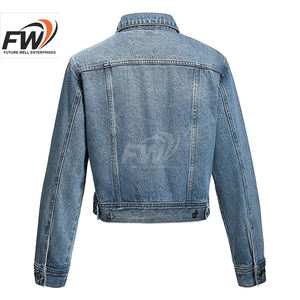 Chaquetas de invierno OEM más vendidas para mujer, chaqueta vaquera negra, chaqueta vaquera de alta calidad a precio económico, chaqueta vaquera lisa de invierno. - Product Image 2