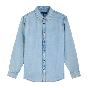 Summer Breathable Knitted Polyester/Cotton Satin Casual Anti-Wrinkle Single Button Turn-<b>down</b> Collar Full Sleeve Men's Shirt - Product Image 1