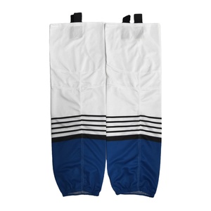 Basketball <b>Leg</b> <b>Warmers</b> White Blue Striped Knee High Breathable Spandex Polyester Adult Regular Fit Summer Sports Socks - Product Image 1