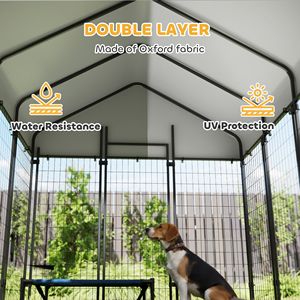Enclos pour chien en fil métallique soudé robuste 6 x 6 x 6 m avec toit, anti-évasion, verrouillable, parc de jeu, cage pour animaux de compagnie - Product Image 5