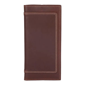 Cartera Larga de Cuero Marrón Delgada Premium para Hombre y Mujer, Elegante, Hecha a Mano, Porta Tarjetas y Efectivo, Estilo Profesional - Product Image 4