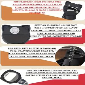 Apribottiglie e Apriscatole 4-in-1 e 5-in-1 Retrattile, Accessorio Multifunzionale per Anziani e Mani Deboli da Artrite, per Bevande - Product Image 4