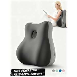 หมอนรองหลังเมมโมรี่โฟมเพื่อสุขภาพ รุ่นใหม่ ผ้าคลุมโพลีเอสเตอร์/คอตตอน น้ำหนักปานกลาง รองรับหลังส่วนล่าง สีฟ้าเทา สองสี - Product Image 4