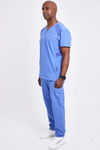 New Hot Sale 100% Cotton Medical Scrubs Uniforms Scrub <b>Tops</b> Nurse Uniform Sets for Hospital Pocket Style Knitted Unisex Needle - Product Image 2