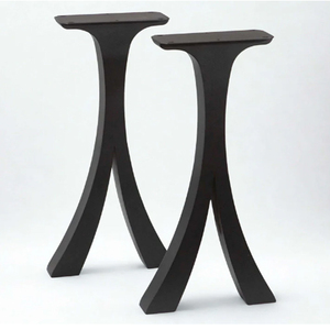 Flowy Wishbone Entryway <b>Console</b> <b>Table</b> legs 1 Pair Metal <b>Black</b> <b>Table</b> Legs - Product Image 1