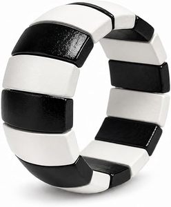 Pulsera Elástica de Cuentas de Madera con Corazón Chapado en Oro, Estilo Bohemio Vintage Multicolor para Mujeres y Hombres - Product Image 2