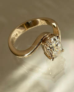 Anillo de Compromiso/Boda Vintage de Oro Amarillo de 14k con Diamante Cultivado en Laboratorio IGI/GIA, Unisex, Oro Blanco Fino para Aniversario, Ideal para Fiestas - Product Image 2