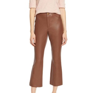 Full Custom Made Mid Waist Casual Leather <b>Pants</b> for Women with Custom Colors & Sizes Leather <b>Pants</b> - Product Image 2