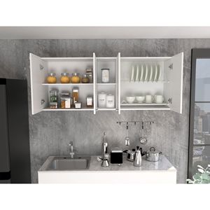 Armadietto da Parete Ontario a Doppia Anta, Finitura Bianca, Mobili da Cucina - Product Image 1