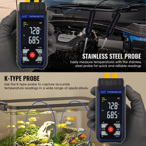 Dual Channel Thermocouple Thermometer K/J/T Probes Temperature Measurement Wired & Stainless Steel Probe - Product Image 3