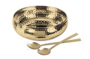 Bol à salade en aluminium martelé doré de haute qualité, bol mélangeur minimaliste, parfait pour les fêtes de déménagement et les dîners - Product Image 6
