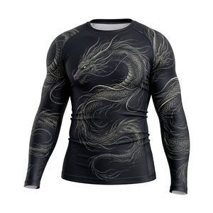 Men's Full Sleeve Rash Guard Sublimation Print Red <b>Black</b> Quick Dry Spandex Polyester <b>Compression</b> <b>Shirt</b> - Product Image 2