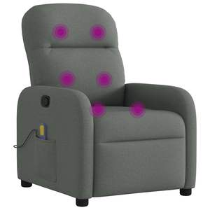 Fauteuil inclinable de massage en tissu gris foncé - Product Image 6