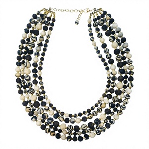 Multilayer Eco Friendly Handmade Beaded Necklace Unisex Gold Plated Chain Bohemian Style Ball Shape Artificial Party Wear - Product Image 1