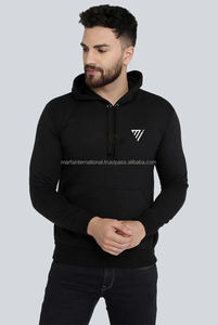 Sweat à capuche mode hiver, style streetwear décontracté, en polaire avec quart de zip, impression personnalisée du logo de l'entreprise, poignets élastiques, confort optimal - Product Image 2