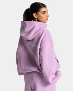 Ensemble de survêtement pour femme, streetwear d'hiver, à capuche, 2 pièces, surdimensionné, respirant, 100% coton - Product Image 3