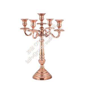 Vente chaude 5 bras cuivre plaqué aluminium candélabre fait à la main 40 CM élégant maison hôtel salon mariage décoration de noël - Product Image 1