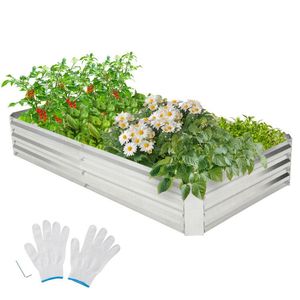 Fioriera Rialzata in Metallo Zincato a Base Aperta per Giardini Esterni - Product Image 2