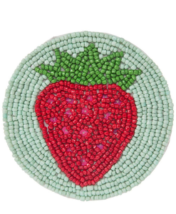 Best Selling <b>Beaded</b> Coaster New Collection Strawberry Shape Decorative <b>Placemat</b> Coaster - Product Image 1