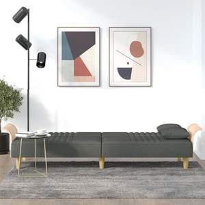 โซฟาเบดผ้าสีเทาเข้ม โพลีเอสเตอร์ 100% ไม้อัด ขนาดเต็ม - Product Image 3