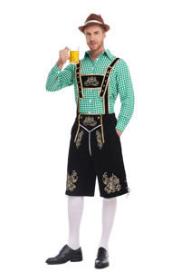 Pantalones Cortos Bordados Transpirables con Frente Sólido, Ropa para el Festival Oktoberfest, Estilo Tradicional Bávaro, Lederhosen para Hombre - Product Image 2