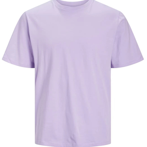 T-shirts décontractés à col rond pour hommes, imprimés unis, avec logo personnalisé sur le devant, en tissu Dobby 100 % coton tricoté, coupe ample, fabriqués en usine respectueuse de l'environnement - Product Image 1