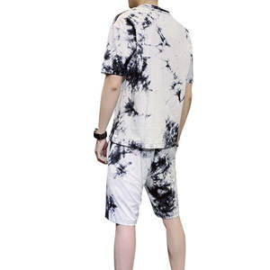 Ensemble t-shirt et short à manches courtes avec logo personnalisé, taille confortable, imprimé tie-dye pour l'été - Product Image 2