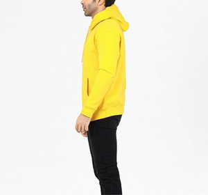 Sudadera con Capucha Amarilla para Hombre, Sudadera Informal de Manga Larga con Bolsillo Tipo Canguro, Ajuste Regular Cómodo para Invierno - Product Image 2