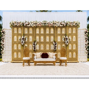 Traditional Marwari Marriage Decor <b>Mirror</b> Frames For Outdoor Events Premium Jharokha Style Wooden <b>Panels</b> With Metal Screens - Product Image 1