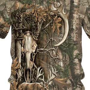 Ropa de Caza para Hombre, Camiseta de Caza de Algodón con Camuflaje, Camiseta Deportiva de Manga Corta 100% Poliéster con Camuflaje - Product Image 6