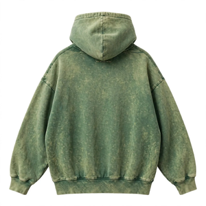 Sudadera con Capucha Oversize para Hombre, Color Naranja Tie Dye, Estilo Vintage, Lavado Ácido, Algodón, con Bolsillo Frontal - Product Image 5
