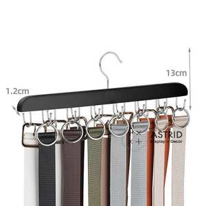 Astrid 36,5 CM 14 crochets en bois avec logo personnalisé, cintre gain de place pour perruques et extensions capillaires pour salon - Product Image 5