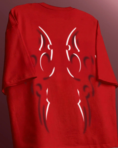Men 100% Cotton Oversize Summer Leisure T-Shirt Crew Neck Casual Breathable Short Sleeve Casual Regular Fit Red Printed <b>Tee</b> - Product Image 4