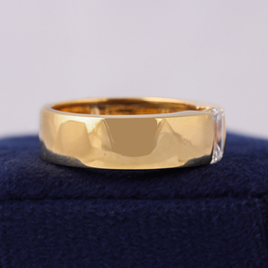 <b>Emerald</b> Cut Moissanite 2 Carat High Quality Hip Hop Style <b>Mens</b> Wedding Band <b>Ring</b> 10k Yellow Gold Tension Setting - Product Image 2