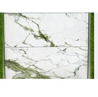 Dalles de carrelage en onyx vert en porcelaine finition italienne, haute brillance, découpées au laser, vitrifiées, 9 mm d'épaisseur, isolation thermique, pour sols et murs