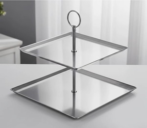 Metal Dual Tiered <b>cake</b> <b>stand</b> for wedding dessert table decoration wholesale supplier - Product Image 6