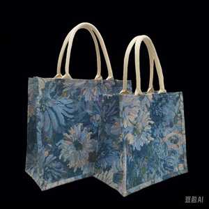 Bolsa de Mano de Yute Reutilizable y Sostenible, Bolsa de Compras Ecológica de Fibra Natural para el Mercado y Comercio Minorista - Product Image 3