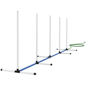 Set di 4 Pezzi Bianco per Addestramento Agility Cani con Pali Impermeabili, Tubo Spruzzatore d'Acqua, Fischietto e Borsa per il Trasporto per l'Addestramento degli Animali Domestici - Product Image 1