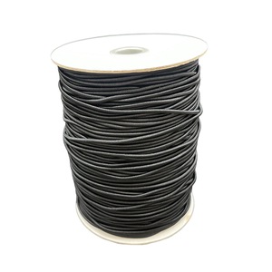 Black Braided Nylon Drawcord Elastic Cord for <b>Bags</b> Simple Coated Round Cords - Product Image 4