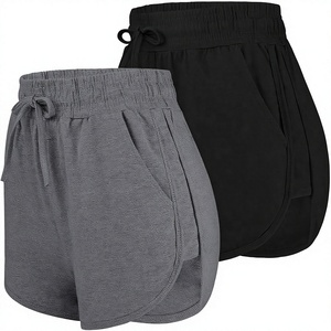 Shorts pour femmes Ever Glow légers et respirants avec bordure en fourrure, nœuds, fleurs, pompons, boutons, taille élastique et poches latérales - Product Image 1