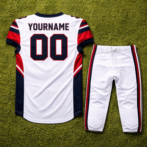 ชุดยูนิฟอร์มอเมริกันฟุตบอลแบบกำหนดเองสำหรับโรงเรียน ผ้าโพลีเอสเตอร์แห้งเร็ว ระบายอากาศได้ดี พิมพ์ลายชื่อและหมายเลขผู้เล่นแบบซับลิเมชั่น - Product Image 2