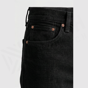 Jean en denim coupe droite délavé foncé pour homme, taille haute, coupe classique, en coton, style décontracté, pantalon d'automne - Product Image 5