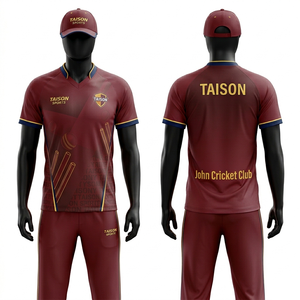 Conjunto de Uniforme de Cricket para Mujer, Tela de Poliéster de 165 GSM que Absorbe la Humedad, Diseño de Paneles Laterales Rojos y Azul Marino, Nombre y Número Personalizados Sublimados - Product Image 6