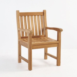 Silla de Comedor con Brazos, Estructura de Madera de Teca Sólida, Material Resistente para Decoración del Hogar y Muebles de Jardín - Product Image 4