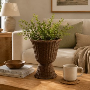 Jarrón de Mimbre Marrón con Base, Estilo Bohemio Vintage, Decoración para el Hogar, Tendencia Actual, Florero Tejido, Jarrón de Piso, Jarrón de Mesa, Vietnam - Product Image 5