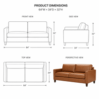 Sofá Cama de Dos Plazas Tapizado en Cuero Genuino, Estilo Moderno, Ecológico, Elegante y Retro, para Sala de Estar, Villa, Escuela, Parque